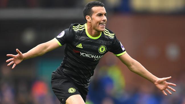 Pedro of Chelsea celebrates.