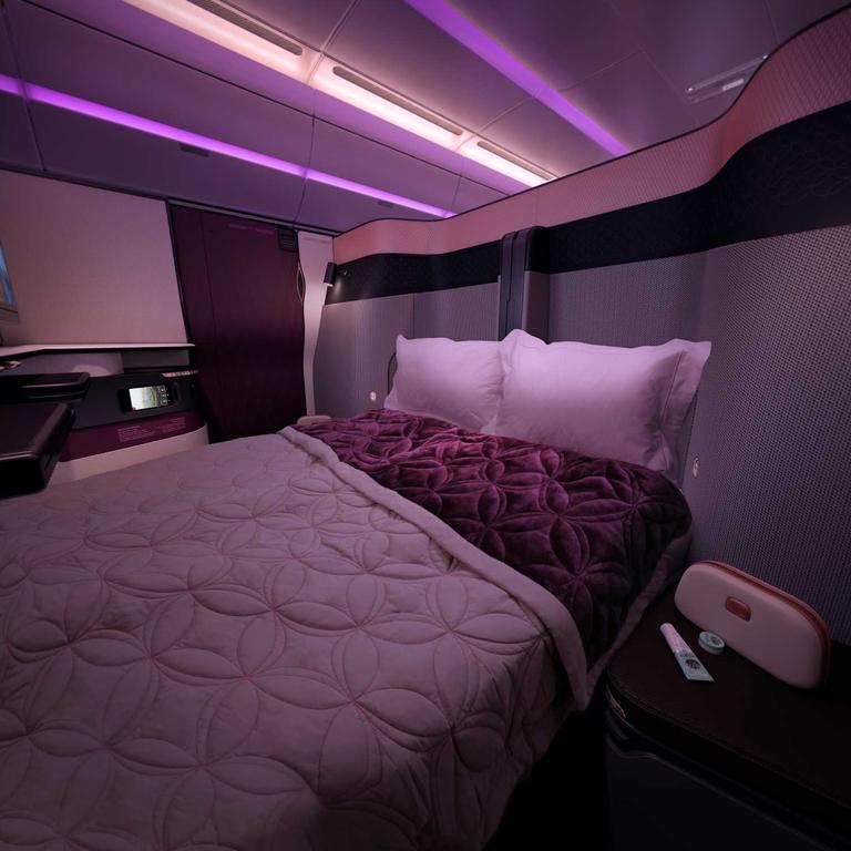 Qatar Airways’ QSuite business class. Picture: Qatar Airways