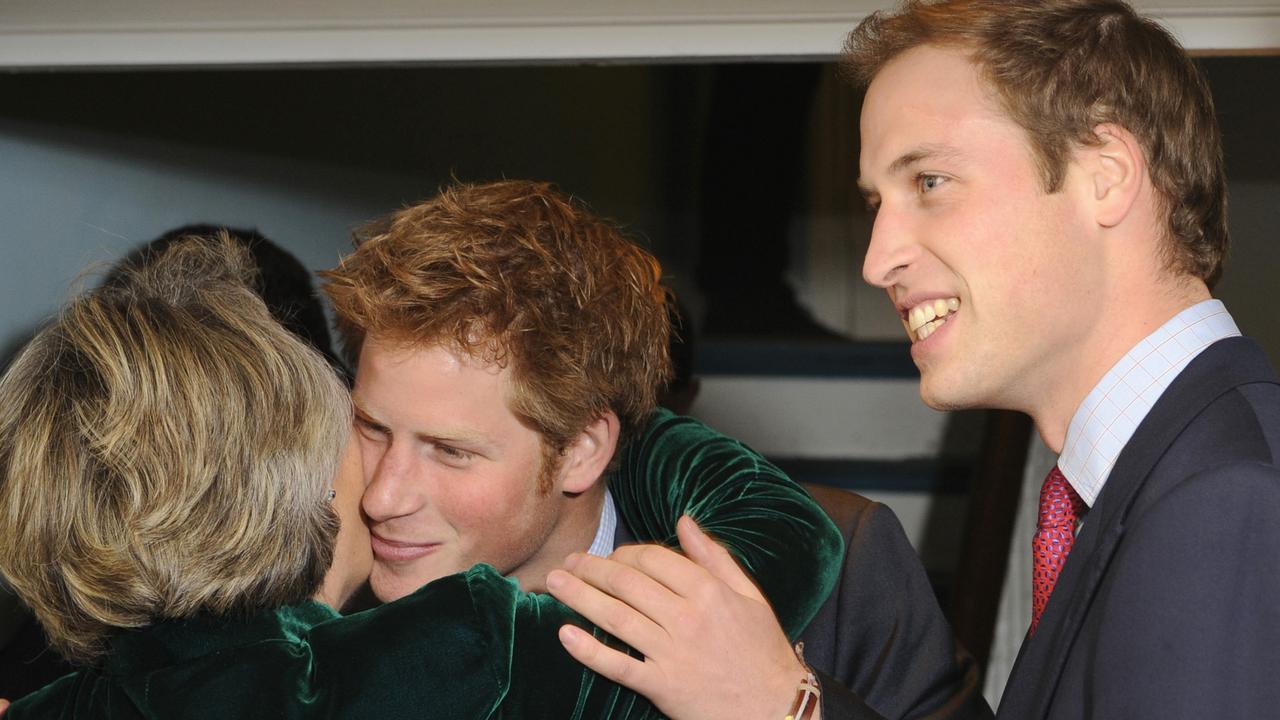 Back to beardless: William with Harry in the first week of January, 2009. Picture: AFP