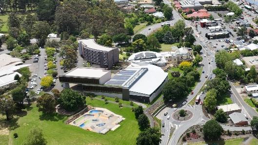 An artist impression of the proposed 100-room hotel and function centre for Wallis Cinema and Auchendarroch House at Mount Barker.