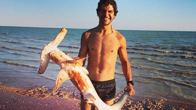 Sam Petrevski-Seaton with a hammerhead shark. Picture: Instagram