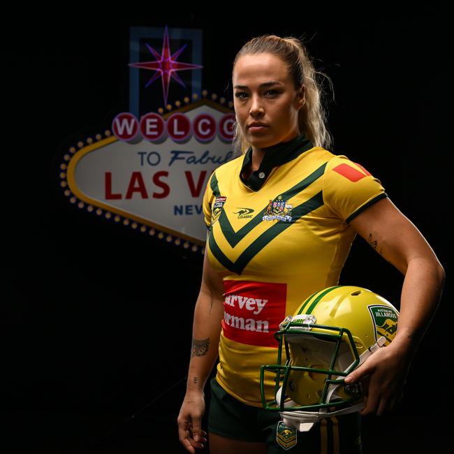 The NRL is announcing their line up for Rugby League in Las Vegas 2025 which promises to be bigger, bolder and better, with more games, more teams, more nations and more opportunities for travelling supporters to take advantage. Isabelle Kelly of the Jillaroos. Picture: NRL Photos