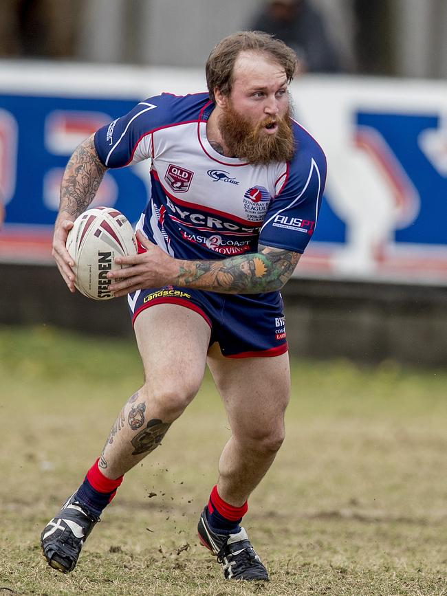 Rugby League Gold Coast semi-final between Runaway Bay and Tweed Heads at Bycroft Oval, Runaway Bay, on Sunday. Runaway Bay's Jamie Anderson . Picture: Jerad Wiliams