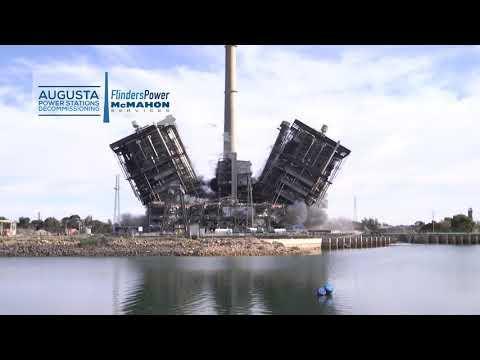 Port Augusta power station's giant boilers demolished in November 2017