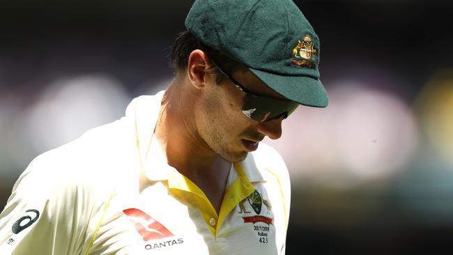 Pat Cummins during day two at the MCG. Picture: Getty Images.