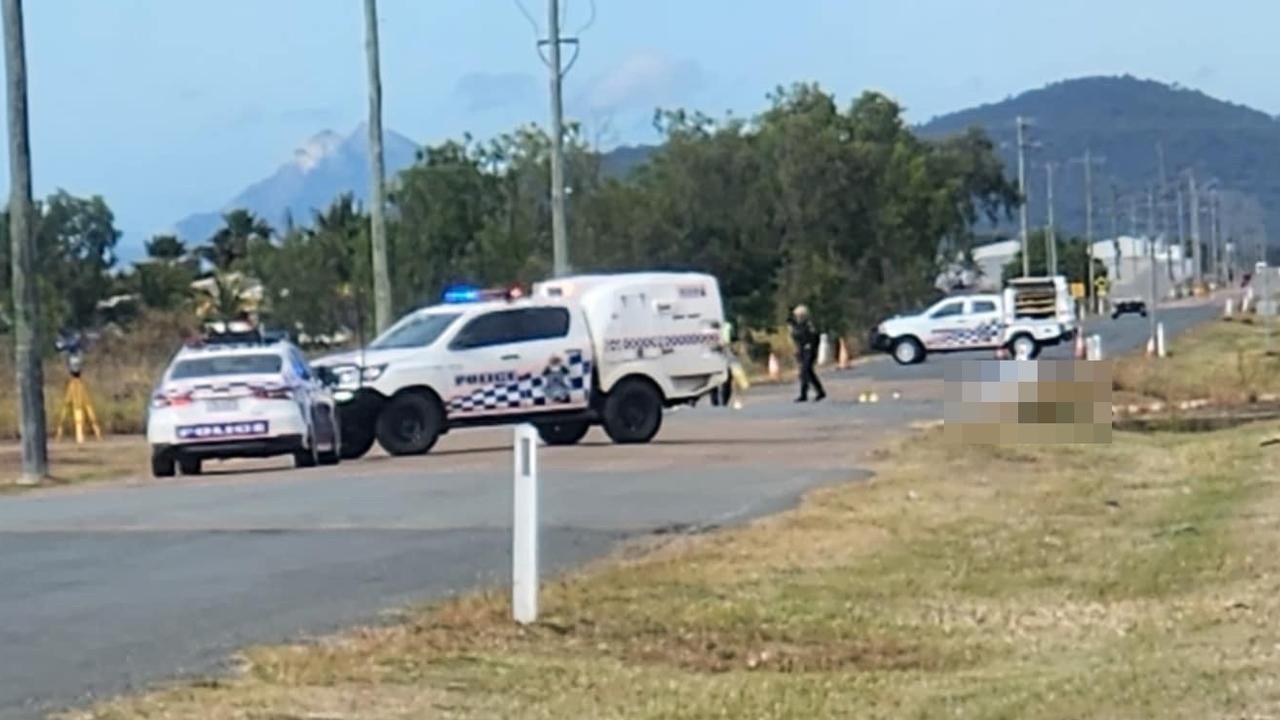 Police were on scene in Bowen following the hit and run on Thursday, July 25 that killed a male cyclist in his 60s. Picture: Contributed