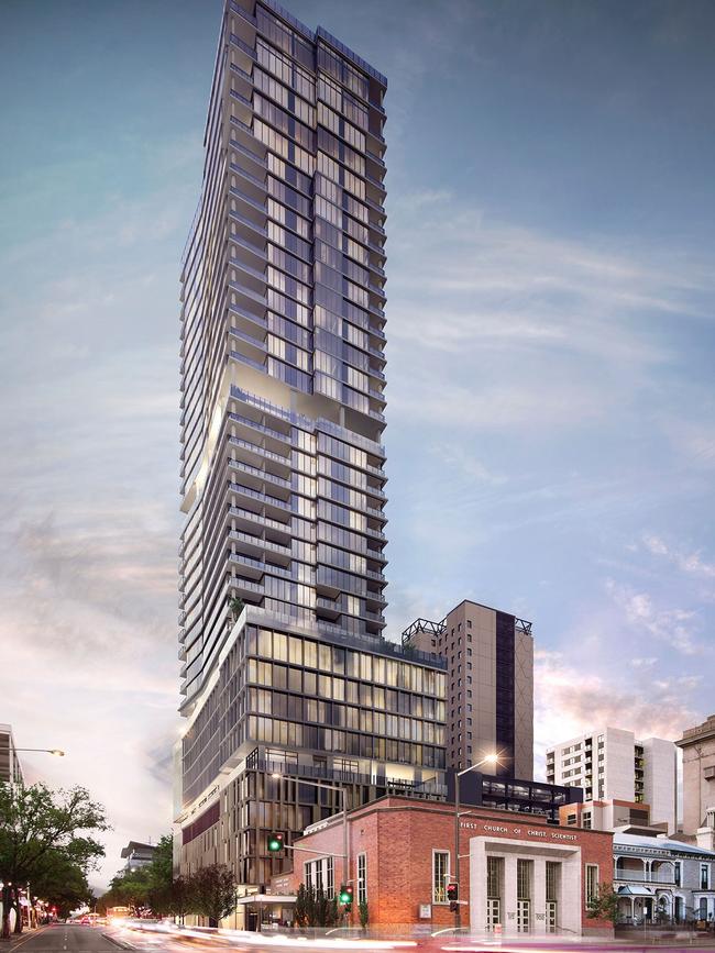 The proposed Adelaidean tower. Picture: Artist impression.