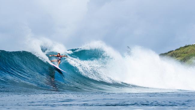 Sunshine Coast surfer Keely Andrew eliminated from round 2 of the Maui Pro in Hawaii. (Photo by Keoki Saguibo/World Surf League via Getty Images)