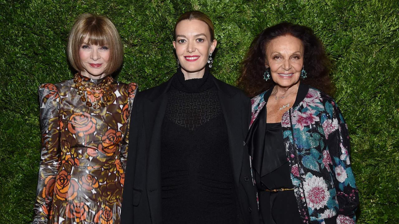 Anna Wintour, Marta Ortega and Diane von Furstenberg pictured in 2019. Picture: Jamie McCarthy/Getty Images North America/AFP