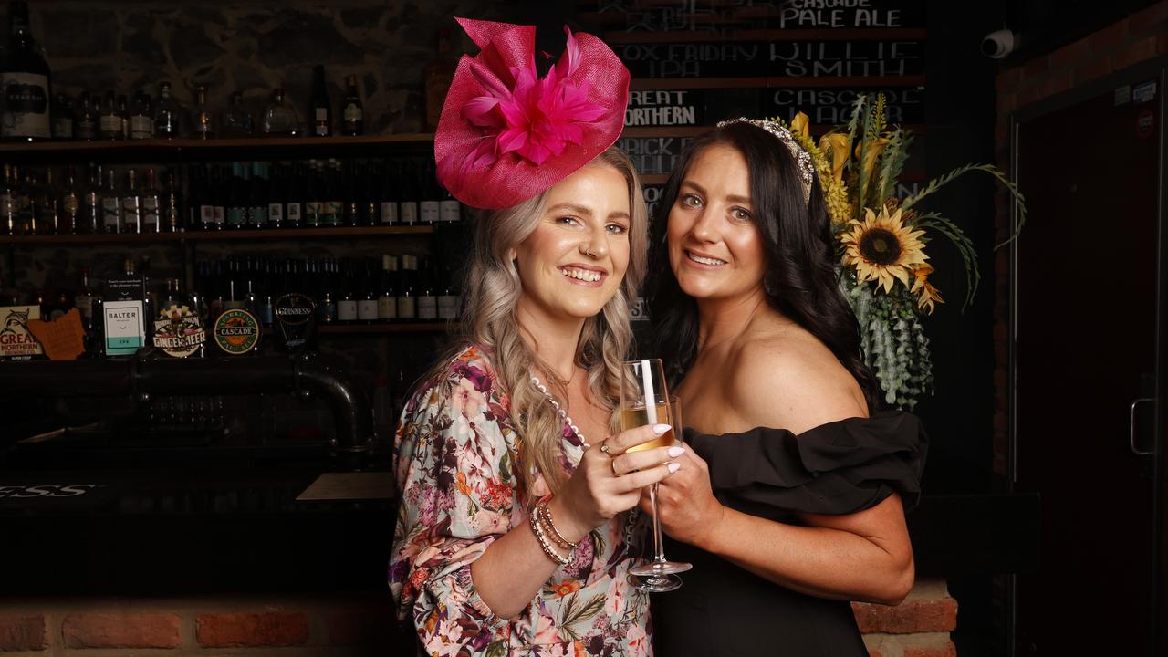 Adrianne Mundy and Paige Lorkin. Melbourne Cup event at The Brick Factory in Salamanca. Picture: Nikki Davis-Jones