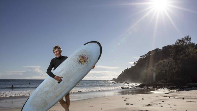 Surfer Rusty Miller at Wategos Beach, Byron Bay. Picture: Russell Shakespeare