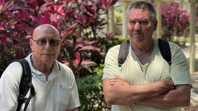 Magnetic Island retirees Mark Fishburn, 68, and Tony Green, 80, are long-term residents. Picture: Leighton Smith.