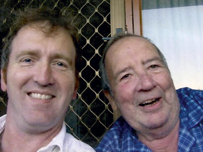 Jim Moginie with Brian McRedmond at Rivett, ACT, in 2003. “This is the only picture of me with my birth father.”