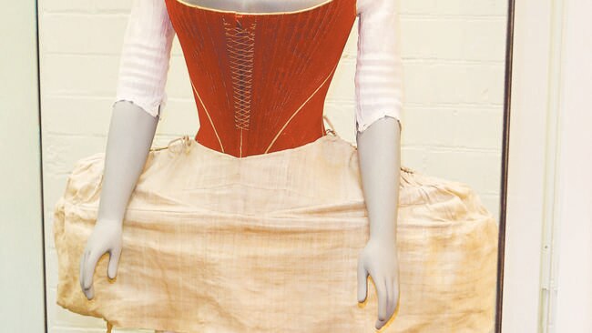 A corset with side panniers from the late 1700s. Photo: Bob Barker.