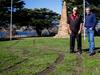 Hoons target memorial, oval in night of destruction