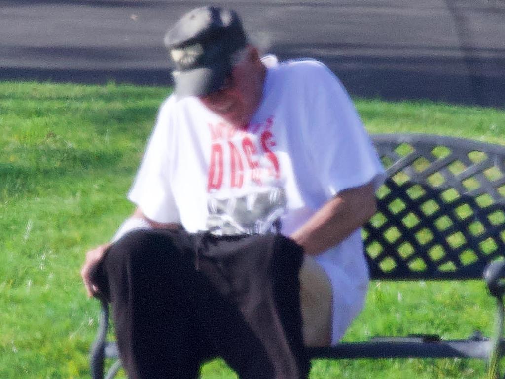 Gary Busey was seen pulling his pants down in Malibu on Saturday afternoon, just hours after it was announced that he had racked up multiple sexual offence charges. Picture: SplashNews.com