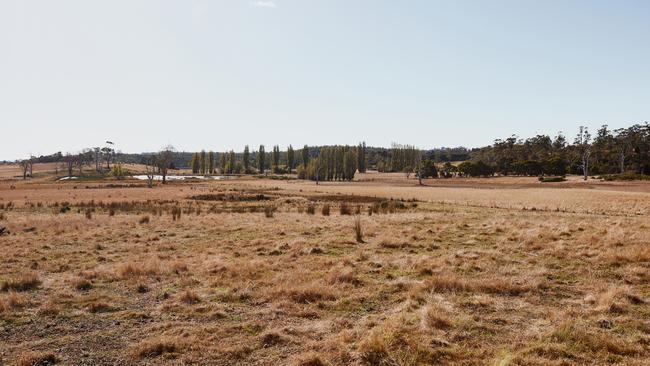 The ­merino wool farm in eastern Tasmania. Picture: Samuel Shelley