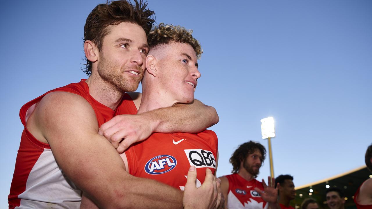 Dane Rampe of the Swans. Photo by Brett Hemmings/AFL Photos/via Getty Images