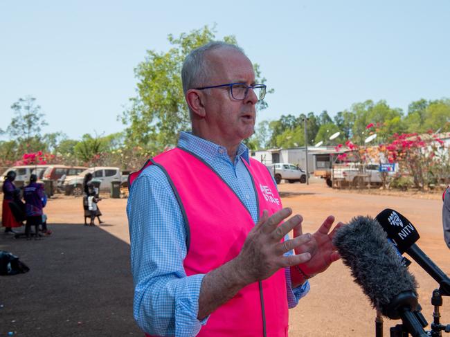 AEC boss Tom Rogers at the Wurrumiyanga polling station on Tuesday. Picture: Pema Tamang Pakhrin