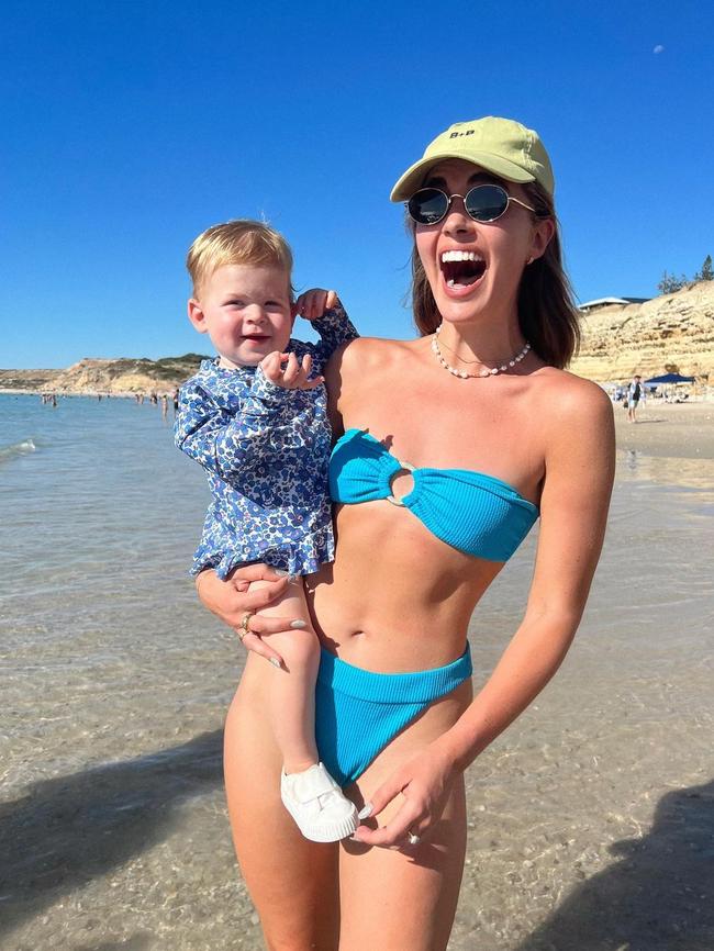 Olivia Molly Rogers with her sister’s baby. Picture: Instagram