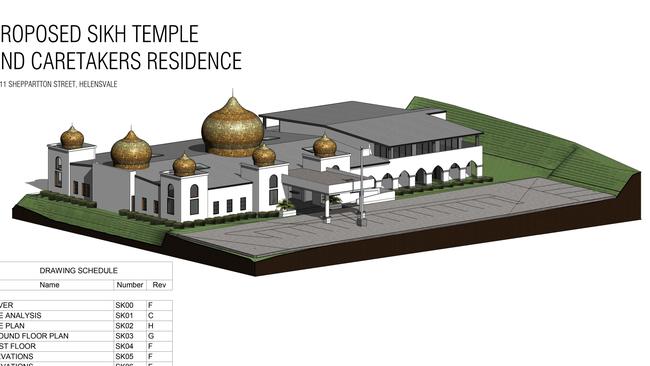 Artist impression of the proposed Sikh Temple and Caretakers residence.