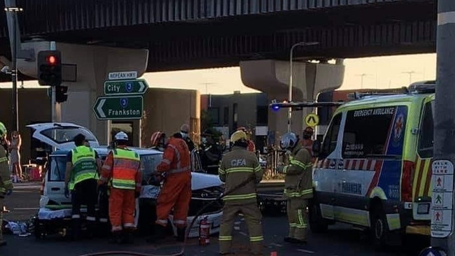 A woman has sadly died following a horror smash at Carrum on Tuesday night. Picture: Hailee Webster / Facebook