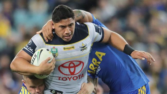 Jason Taumalolo on the charge for the Cowboys.