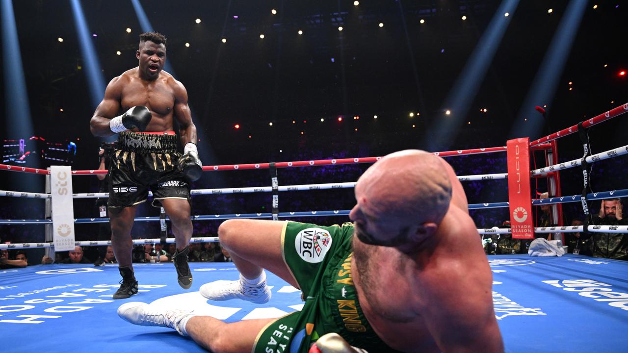 Fury was dropped in the third round. (Photo by Justin Setterfield/Getty Images)