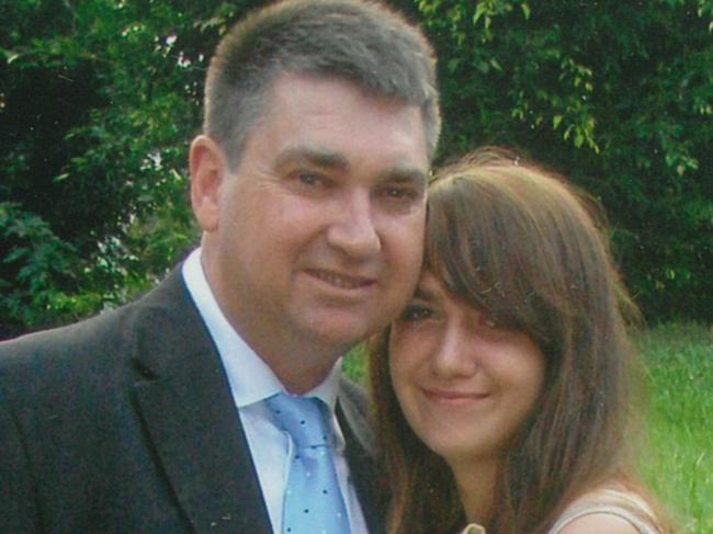 John Herron with his daughter, Courtney Herron who was found murdered in Royal Park in Parkville last May