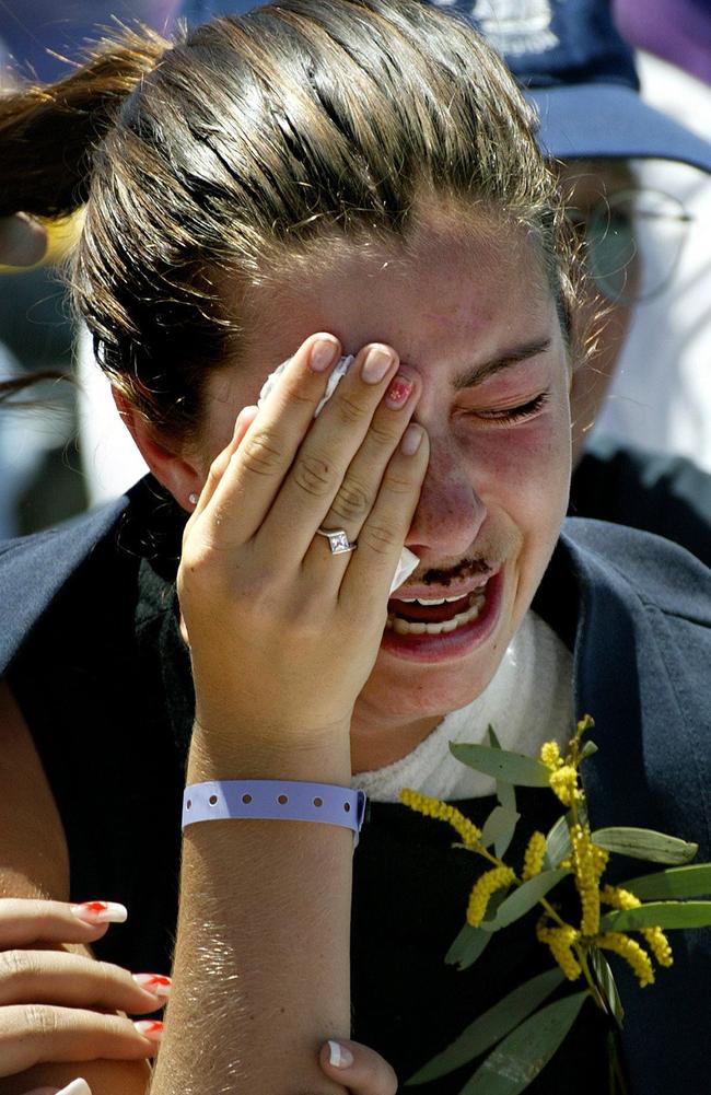 Kristie Webster at a ceremony in Sydney in 2002. Picture: AFP