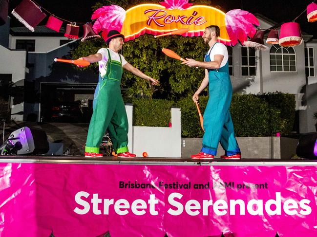 Brisbane Festival 'Street Serenades' perform for the residents of Daniel Place in Newmarket, Friday, September 11, 2020 - Picture: Richard Walker