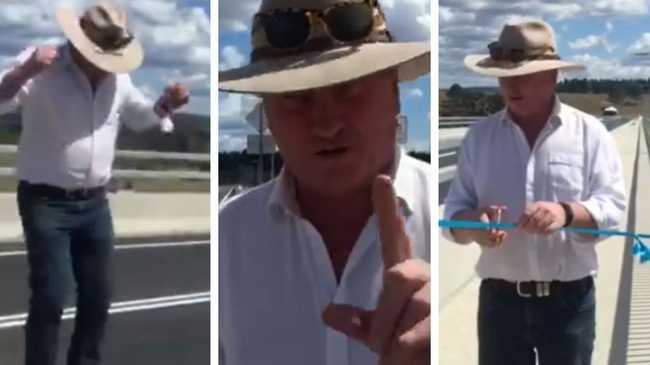 Barnaby Joyce has been labelled a "goose" over his stunt to unofficially open the Tabulam Bridge.