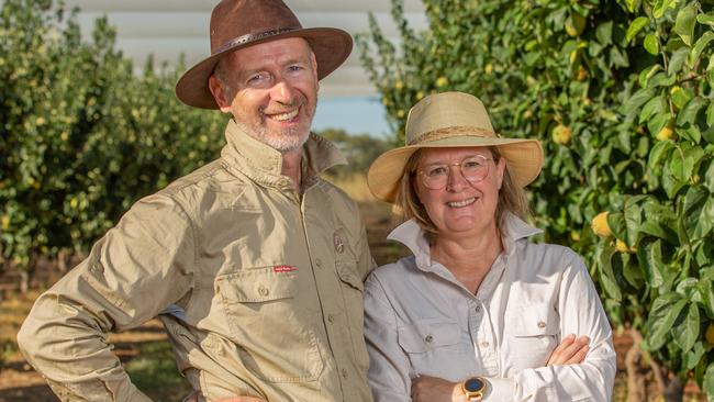 Bill Efrosinis and Sandy Losefellis at YFRESH Premium Fresh Jujubes at Glossop in the Riverland. Picture: Ben Clark