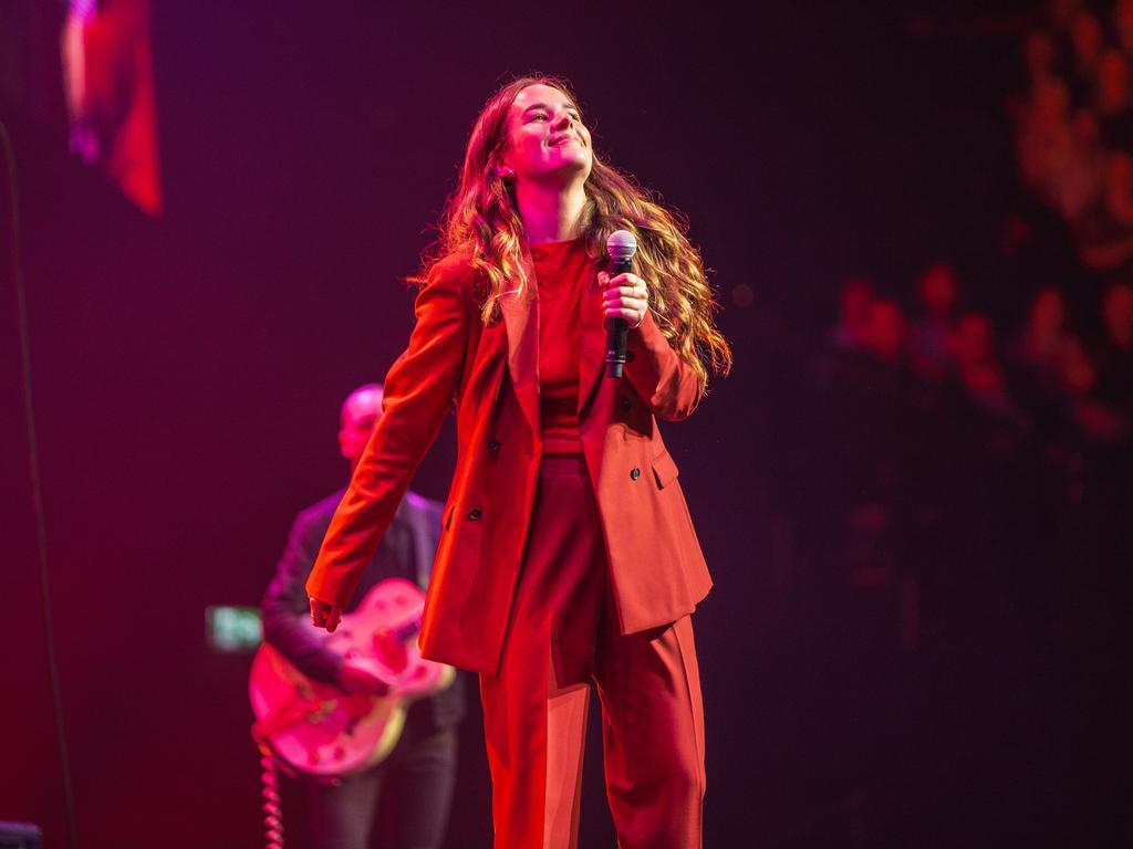 Mia Wray performs at Michael Gudinski's state memorial service. Picture: Mushroom Group