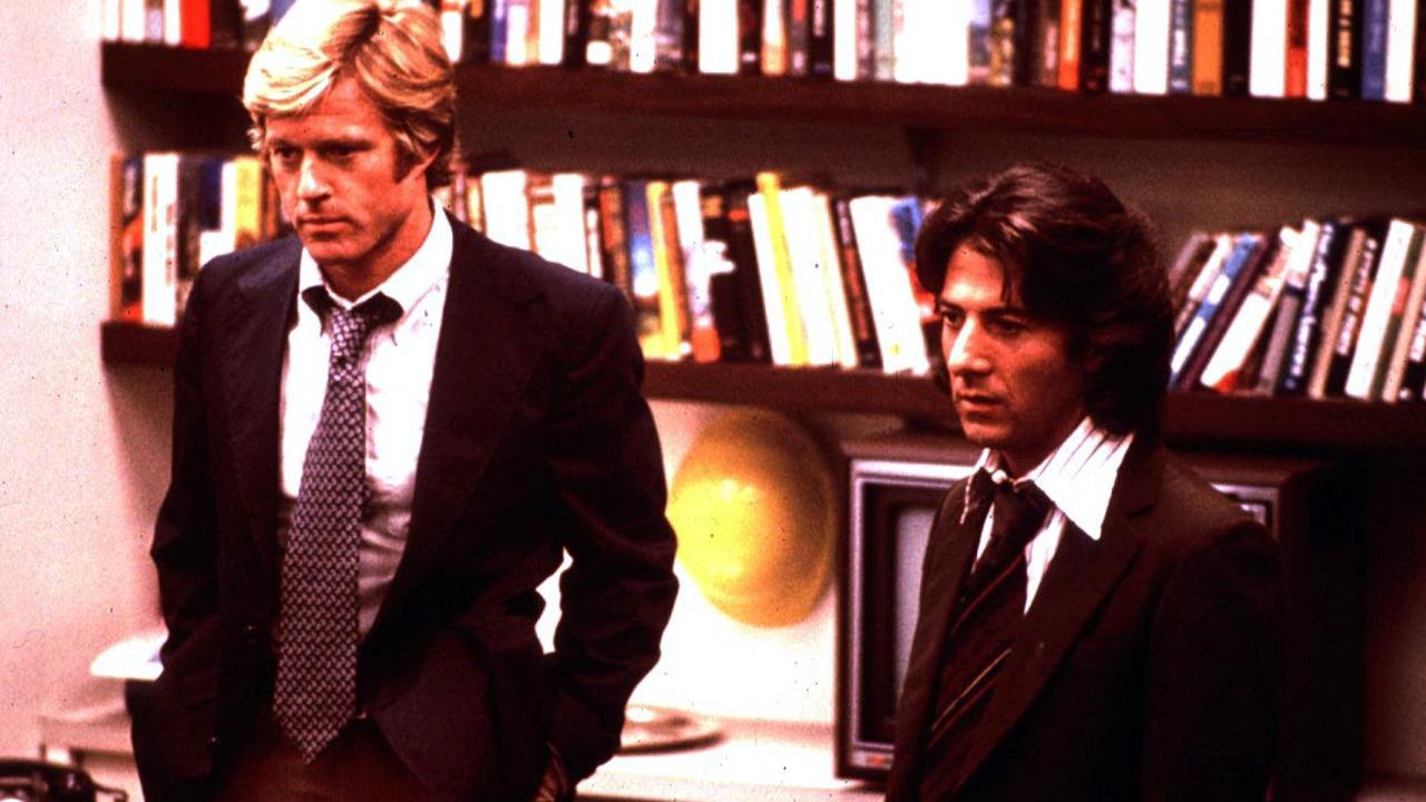 . Robert Redford and Dustin Hoffman in a scene from <i>All the President’s Men</i>.