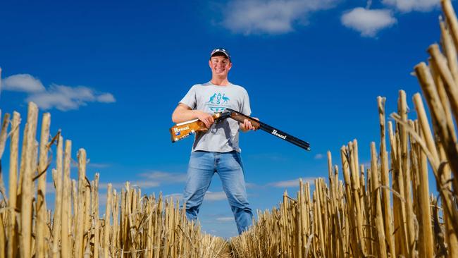 Olympian James Willett at his family's property in Mulwala. Picture: Simon Dallinger