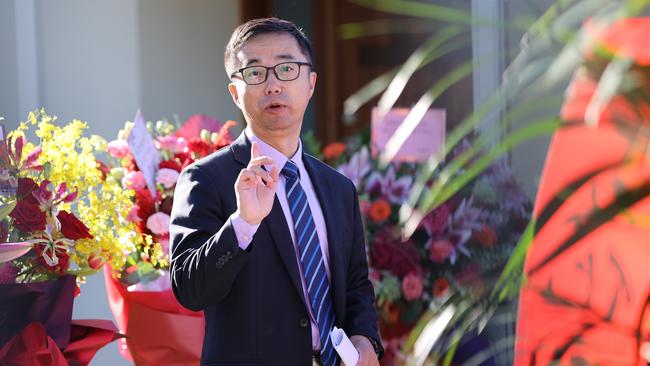 A Chinese official inside the South Australian Chinese consulate in Adelaide in 2021. Picture: NCA NewsWire / David Mariuz