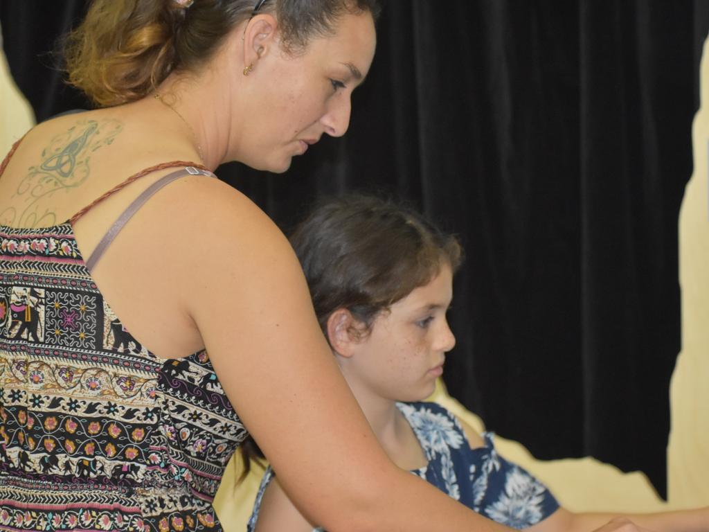 Mikayla and Sissy-Rae O'Brien at the Queensland Museum Unearthed event in Mackay, August 2021. Picture: Lillian Watkins