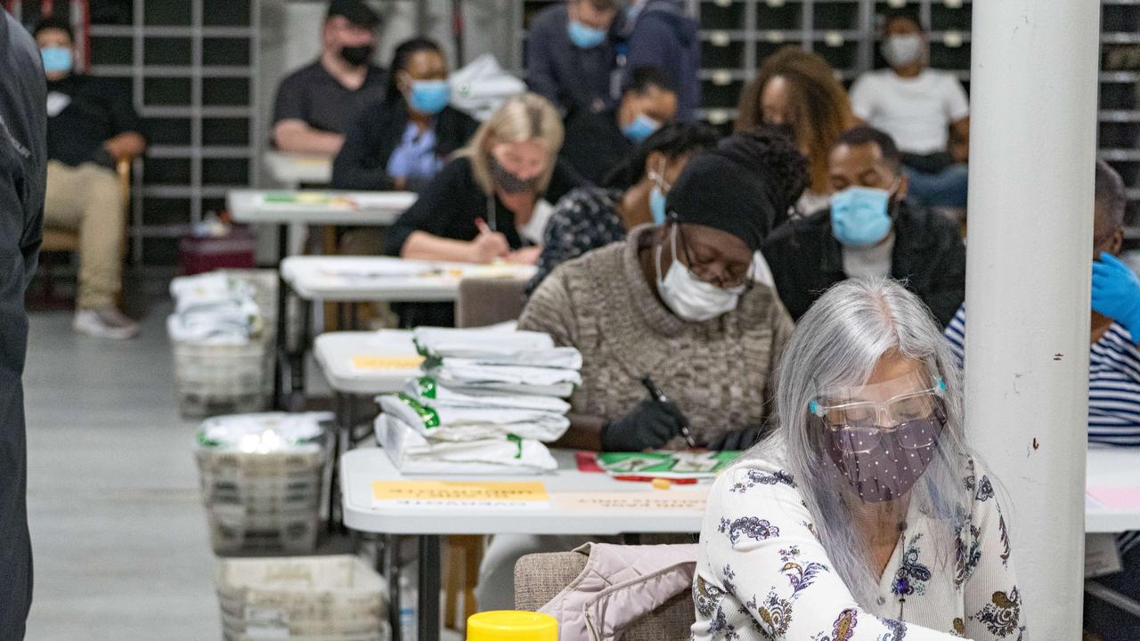 Election workers take part in the recount in Georgia. Picture: Megan Varner/Getty Images/AFP