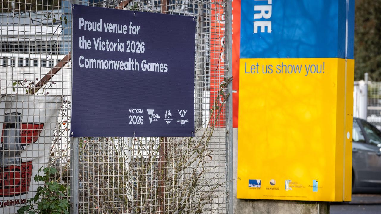 Commonwealth Games signage at the Showgrounds in Bendigo. Picture: Jake Nowakowski