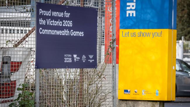 Commonwealth Games signage at the Showgrounds in Bendigo. Picture: Jake Nowakowski