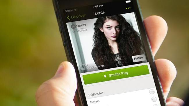 Spotify app for Sunday Herald Sun 50 Apps feature