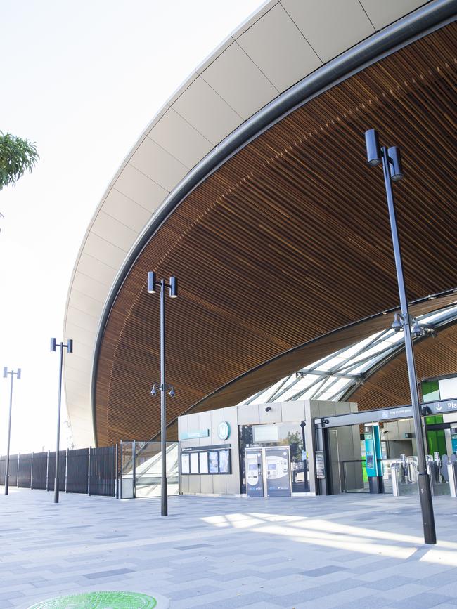 Tallawong Station where driverless trains are being tested. Picture: Dylan Robinson