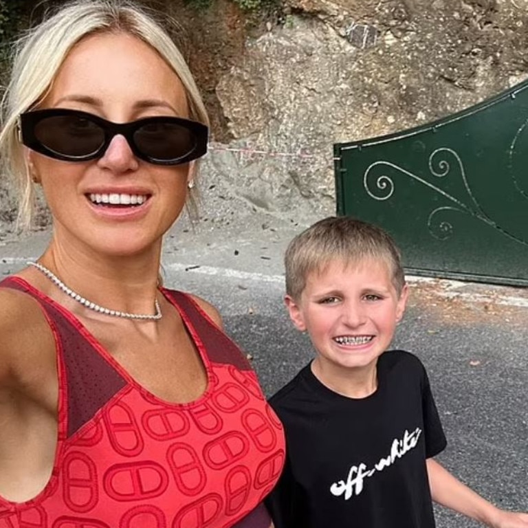 Hunter Curtis, 10, pictured alongside his mum. Picture: Instagram