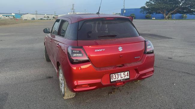 A red Suzuki Swift stolen from Joalah Court, Aitkenvale. Picture: Facebook/Reuben Stewart Richardson