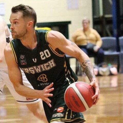 Ipswich Force basketballer Nathan Sobey playing in the 2020 Queensland State League competition.