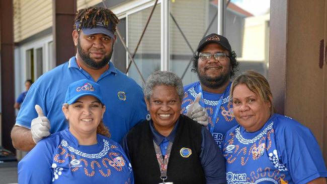 Connie Pearson, Rebecca White, Gayle Yowyeh, Walter Saunders and Yvonne Doyle of Central Qld Indigenous Development (CQID) at NAIDOC Week's Kup Murri. Picture: Jann Houley