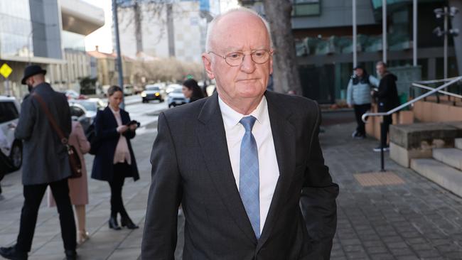 Former coroner and judge Wayne Cromwell Chivell is seen outside the Adelaide Magistrates Court. Picture: David Mariuz