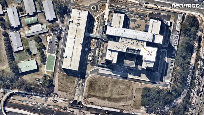 Northern Beaches Hospital from above shortly as it nears completion. Picture: Nearmap