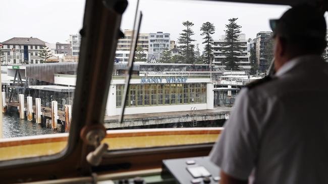 Barnett captains the ferry from Sydney to Manly and back again. Picture: Sam Ruttyn